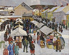 Marché à Lillehammer, 1906, Musée d'Art de Lillehammer