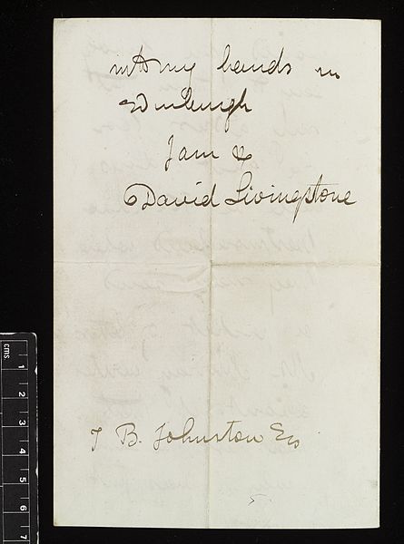 File:Letter from David Livingstone 1841 to 1865 Wellcome L0037597.jpg