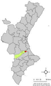 Localização do município de Barxeta na Comunidade Valenciana