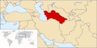 Mapa pokazuje poziciju Turkmenistana
