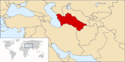 Localización de Turkmenistán