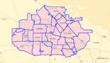 Map of neighborhoods of the San Fernando Valley Los Angeles Times map of neighborhoods in San Fernando Valley, California.png