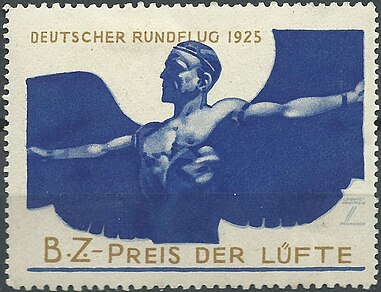 Reklamemarke zum Deutschen Rundflug, B.Z.-Preis der Lüfte (1925),