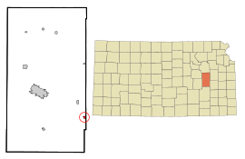 Lyon County Kansas Incorporated and Unincorporated areas Hartford Highlighted.svg