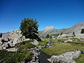 Grande Séolane (2909 m) vue du Sud, photo prise des Eaux Tortes (altitude : 2251 m).