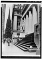 MAIN ELEVATION, DETAIL OF STATUE OF GEORGE WASHINGTON BEFORE ENTRANCE PORTICO - U. S. Custom House, 28 Wall Street, New York, New York County, NY HABS NY,31-NEYO,53-35.tif
