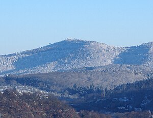 The Mahlberg seen from Gernsbach on a winter morning