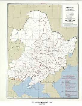 Карта Маньчжурии в середине XX века