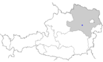 Map of Austria, position of Lilienfeld highlighted