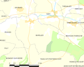 Mapa obce Burelles