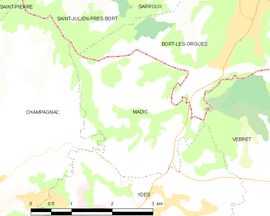 Mapa obce Madic
