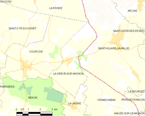 Poziția localității La Grève-sur-Mignon