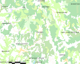 Mapa obce Chaumeil