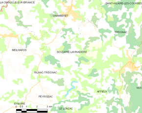 Poziția localității Soudaine-Lavinadière