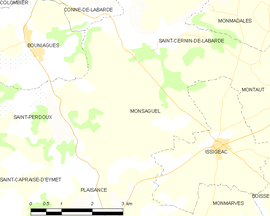 Mapa obce Monsaguel