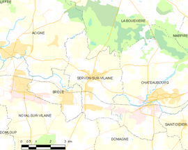 Mapa obce Servon-sur-Vilaine