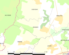 Mapa obce Rainans