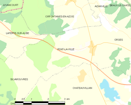 Mapa obce Pont-la-Ville