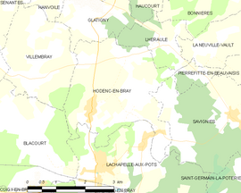 Mapa obce Hodenc-en-Bray