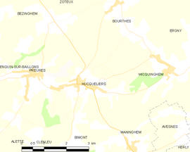 Mapa obce Hucqueliers