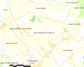 Mapa obce Saint-Germain-de-Prinçay
