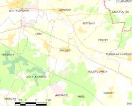Mapa obce Jaulges