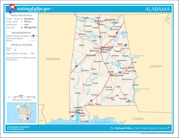 Alabama - mapa