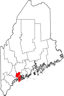 Map of Maine highlighting Sagadahoc County.svg
