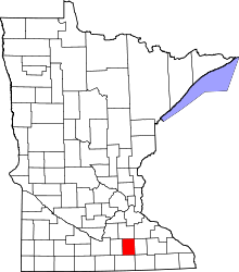Map of Minnesota highlighting Steele County.svg