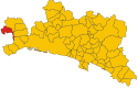 Map of comune of Tiglieto (province of Genoa, region Liguria, Italy).svg