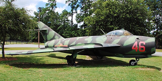 A North Vietnamese MiG-17 on display at the Mighty Eighth Air Force Museum.