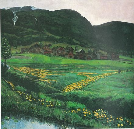 "Clear Night in June", painting by Nikolai Astrup