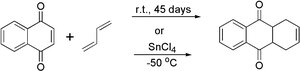 Reacción de Diels-Alder de 1,4-naftoquinona con 1,3-butadieno