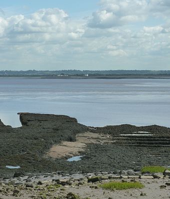 Looking across the Severn to New Passage, from the old ferry pier at Portskewett.