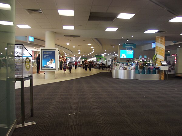 Interior of Newcastle Airport terminal building in 2011