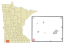 Nobles County Minnesota Incorporated and Unincorporated areas Ellsworth Highlighted.svg