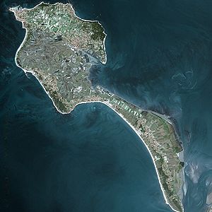 Satellietfoto van het Île de Noirmoutier