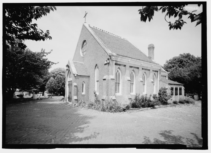 File:PERSPECTIVE VIEW OF CHAPEL (BUILT 1903) FROM SOUTHWEST. - Congressional Cemetery, 1801 E Street, Southeast, Washington, District of Columbia, DC HALS DC-1-11.tif