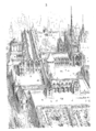 Palais de la Cité um 1400 als Rekonstruktion nach Viollet-le-Duc
