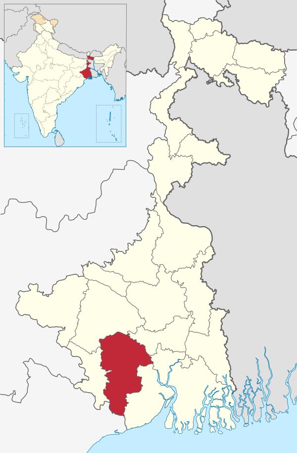 Location of Paschim Medinipur in West Bengal