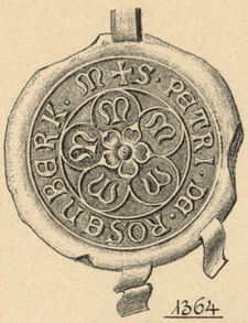 Pečeť Petra II. z Rožmberka z roku 1364