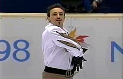 Philippe Candeloro aux Jeux olympiques de Nagano en 1998 avec son programme libre sur d'Artagnan.