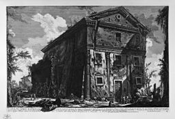 Sant'Urbano alla Caffarella. Gravyr av Giovanni Battista Piranesi.