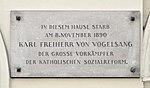 Karl von Vogelsang - memorial plaque