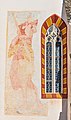 English: Painting of Saint Christopher and Gothic tracery windows at the south wall Deutsch: Fresko des hl. Christophorus und gotisches Maßwerkfenster an der Süd-Wand