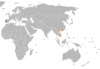 Location map for Portugal and Vietnam.