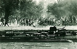 Violent protests on May 1, 1984, in O'Higgins Park. Protestas Parque O`Higgins.jpg