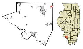Randolph County Illinois Incorporated and Unincorporated areas Coulterville Highlighted.svg