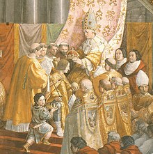 Detail from The Coronation of Charlemagne by Raphael (1517) Raphael - Coronation of Charlemagne (cropped).jpg