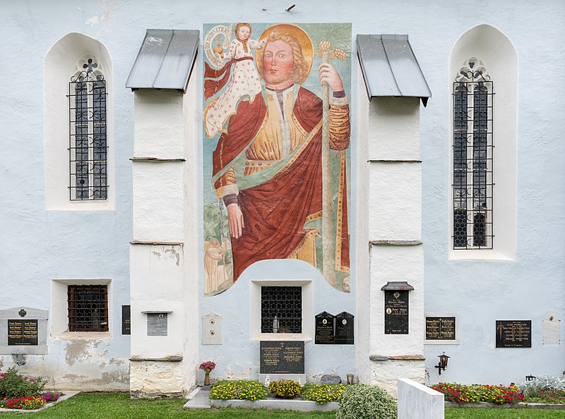File:Reichenau St Margarethen 1 Pfarrkirche hl Margaretha Christophorus-Fresko 17092015 7622.jpg